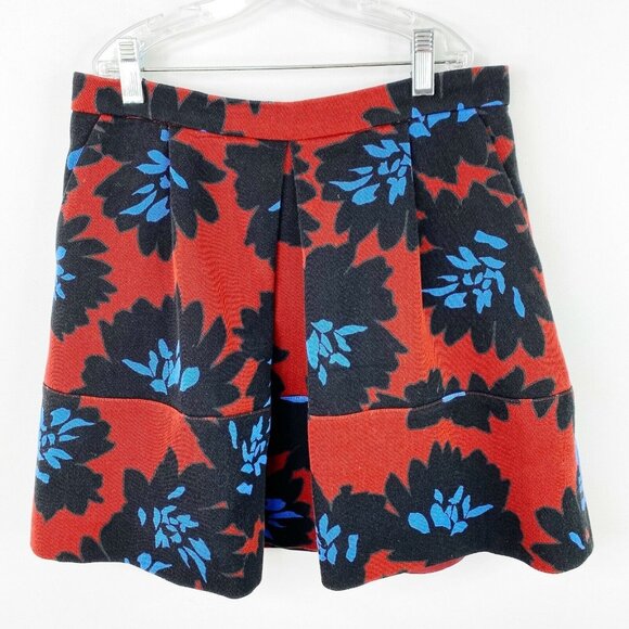 J Crew Skirt Womens Size 4 Firework Floral Mini Gold Exposed Zipper Pockets - Picture 2 of 4